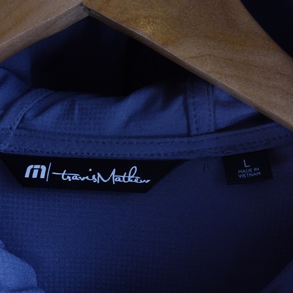 TravisMathew Mens Full Zip Hooded Jacket Grey Large Lightweight Performance L - Picture 3 of 8